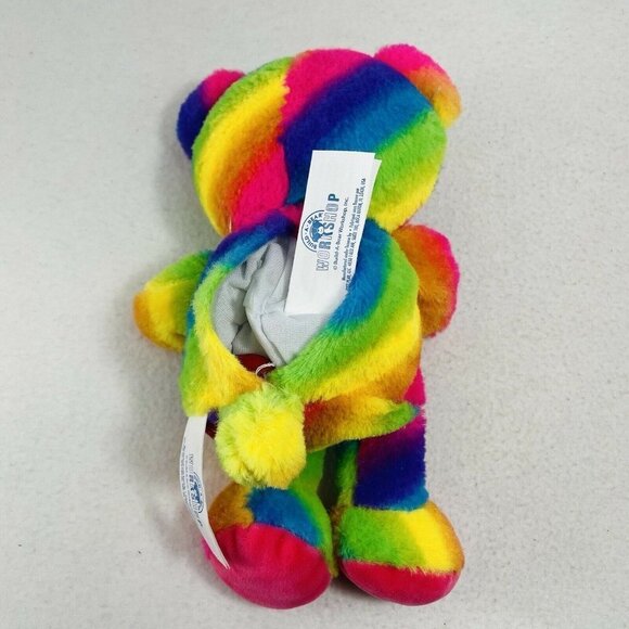 Build A Bear 9” Plush Striped Colorful Rainbow Lgbt Heart Hidden Surprise Insert - Picture 4 of 9